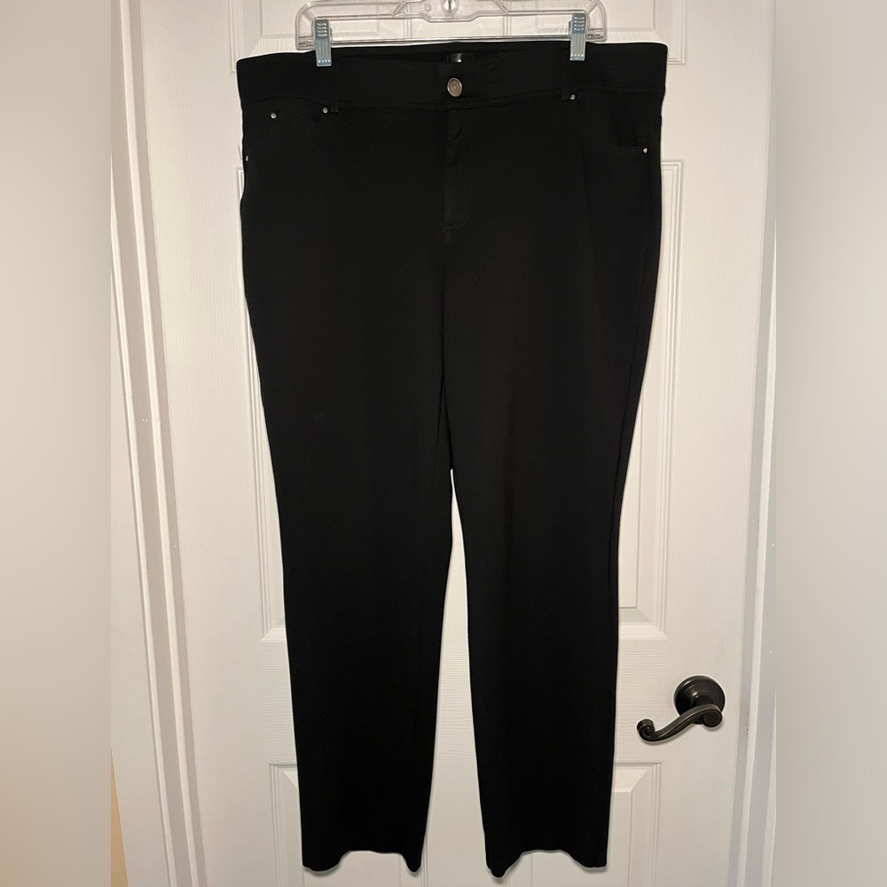 Dressbarn Size 16 Stretch Straight Leg Black Dress Pants